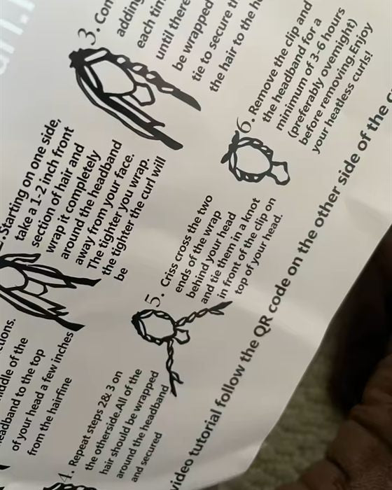 Customer photo: close-up of the wrapping steps printed on the instruction card